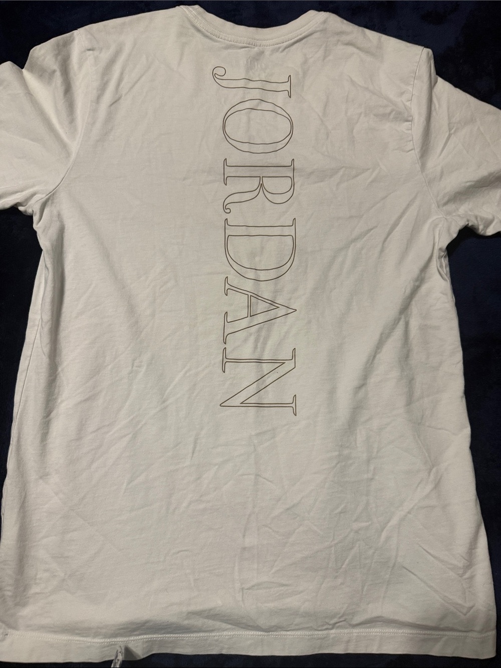 Jordan White Short-Sleeve Tee with Vertical Logo Men’s M RARE